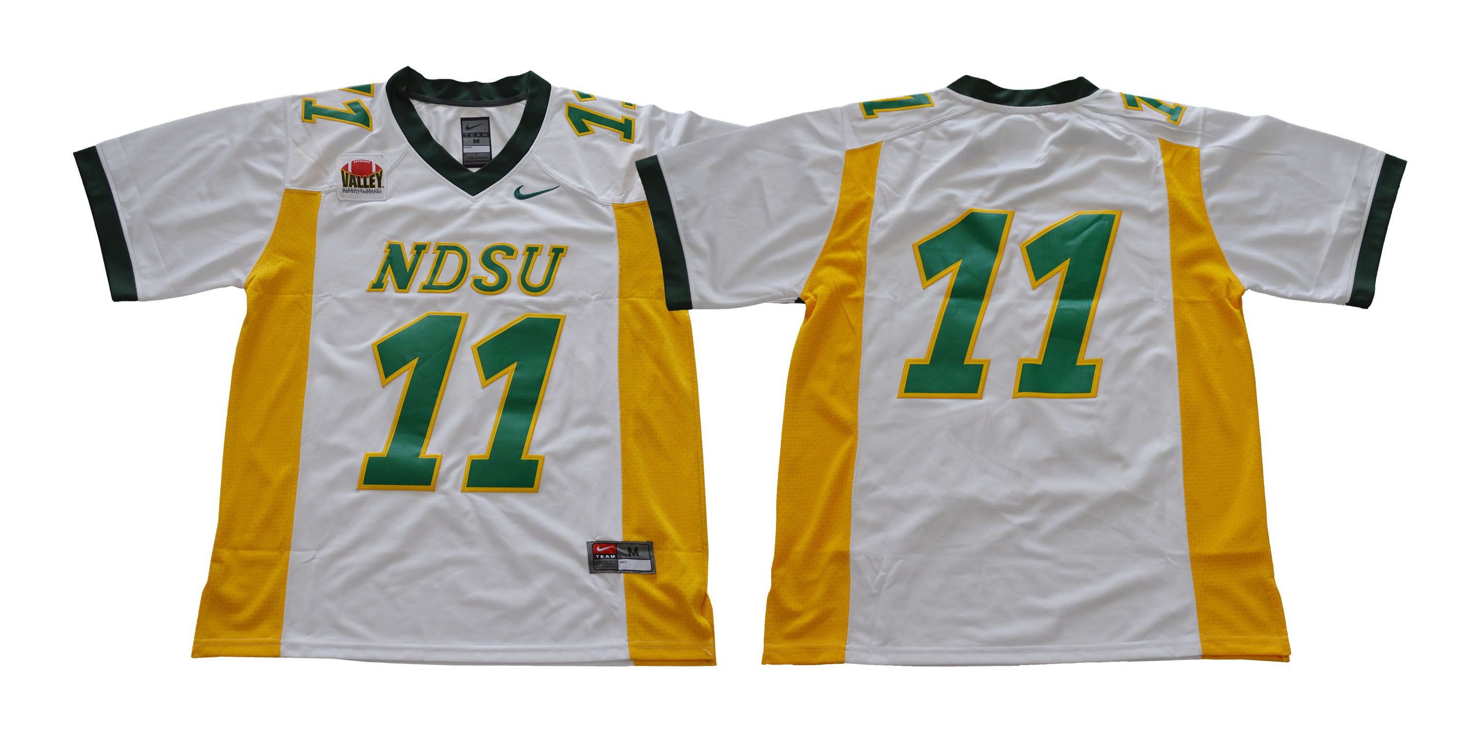 Men NDSU North Dakota State Bison #11 Wentz White NCAA Jerseys->customized nhl jersey->Custom Jersey